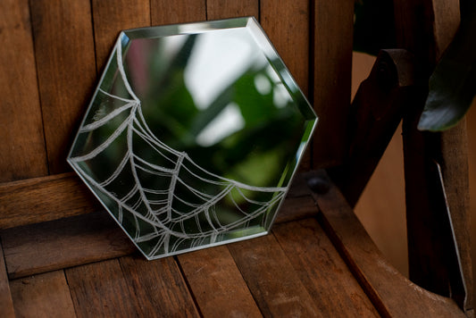 'Spider Web' Small Hexagon Mirror